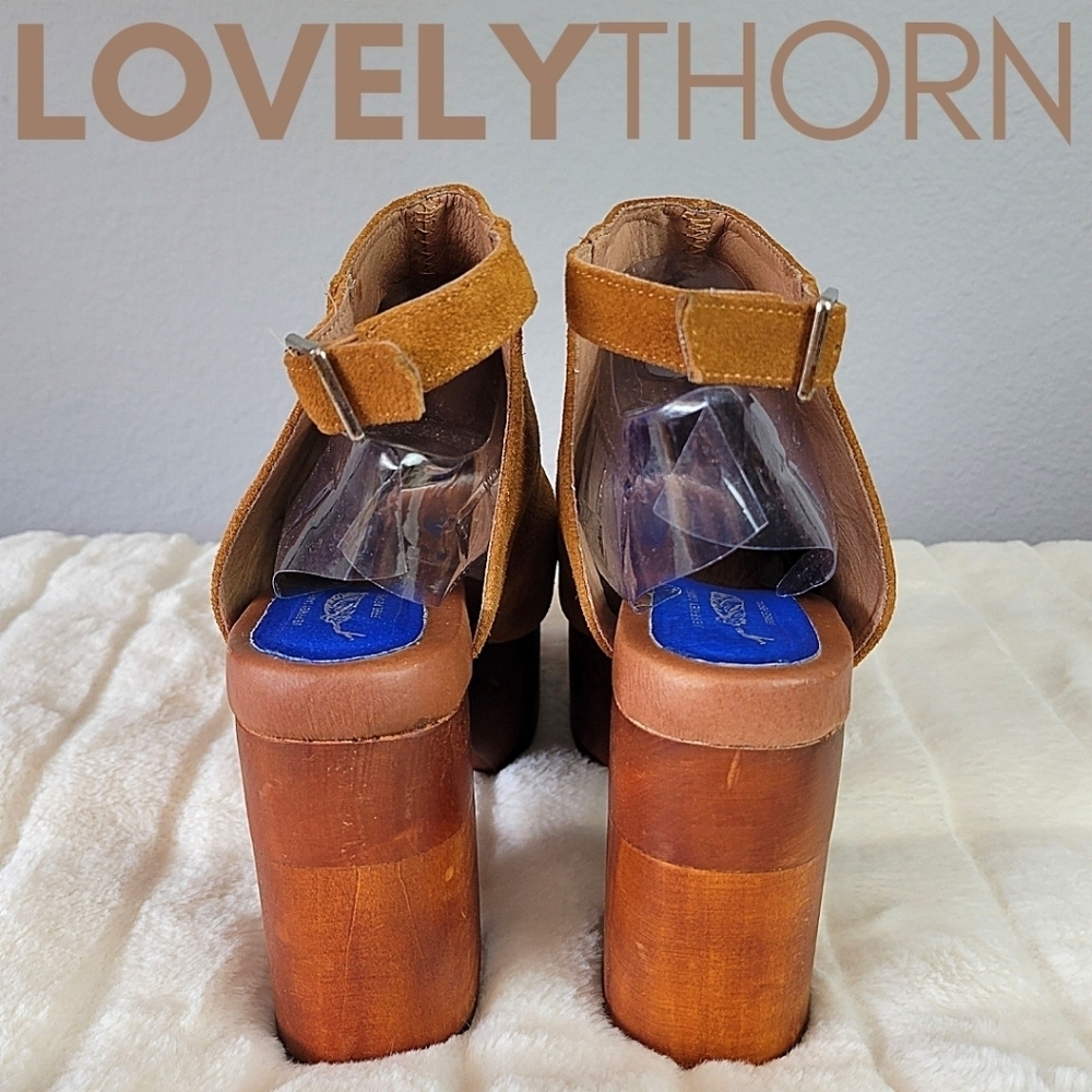 JEFFREY CAMPBELL // ltd ed free people collab suede wooden platform block heels - Picture 10 of 16